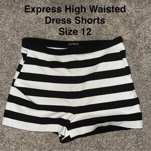 Express Black and White Striped Women's Shorts